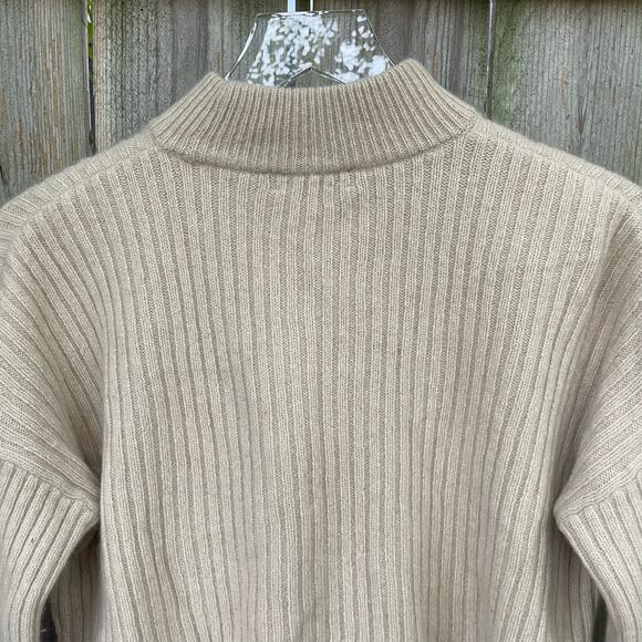 Madewell Sweater Recycled Cashmere Rib Knit Mock Neck Cropped Small - Picture 5 of 8
